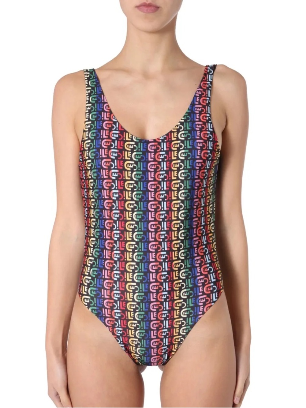 Être Cécile Rainbow Logo Swimsuit 🌈 Black One-Piece Size 38 (US 2/Small)